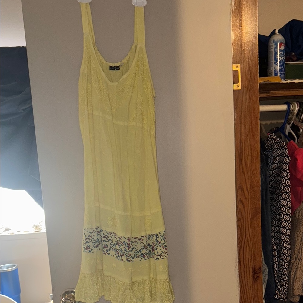 Chic Yellow Midi Dress with Elegant Detailing